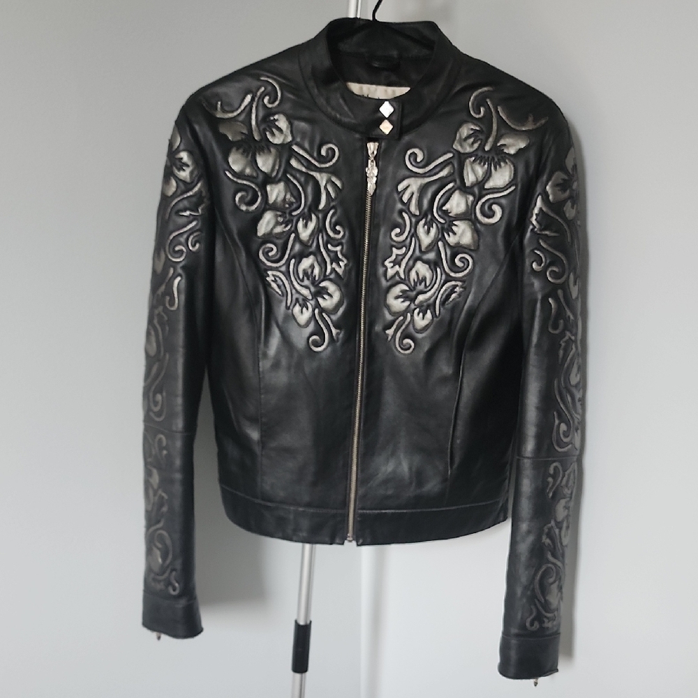 Ebene By Patrick Assuline Leather Jacket with silver accents